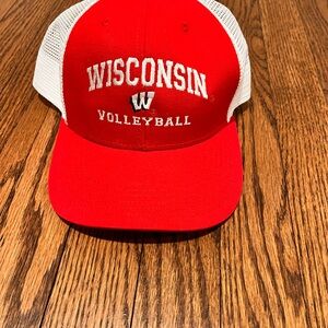 Wisconsin Volleyball New Red and White Hat